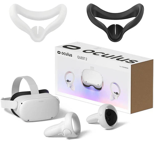 Oculus Quest 2 Advanced All-In-One Virtual Reality Gaming Headset with 2 Silicone Mask Pad & Face Cover